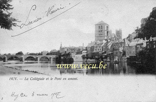 postkaart van Hoei La Collégiale et le Pont en amont