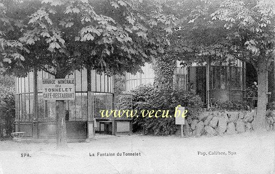 ancienne carte postale de Spa La Fontaine du Tonnelet