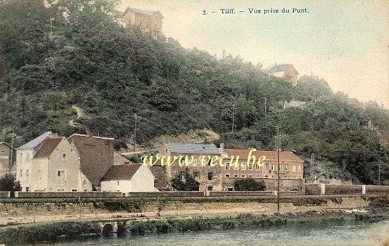 ancienne carte postale de Tilff Vue prise du pont (Café du Soleil)