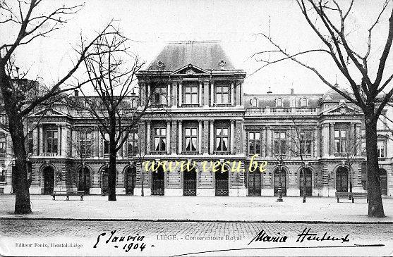 ancienne carte postale de Liège Conservatoire Royal