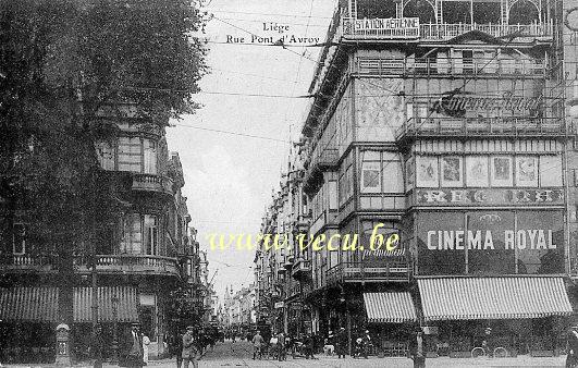 ancienne carte postale de Liège Rue Pont d'Avroy