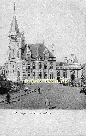 ancienne carte postale de Liège La Poste centrale