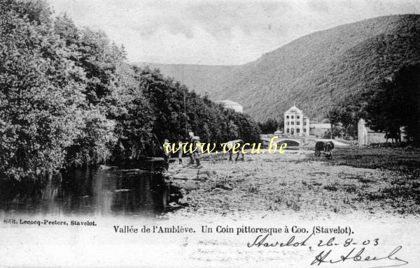 ancienne carte postale de Coo Vallée de l'Amblève. Un coin pittoresque à Coo (Stavelot).