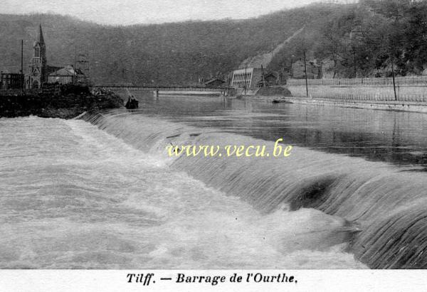 ancienne carte postale de Tilff Barrage de l'Ourthe