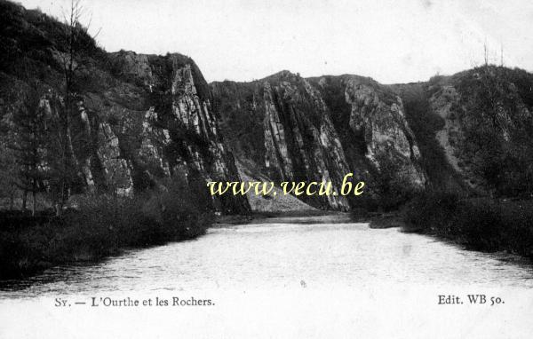 ancienne carte postale de Sy L'Ourthe et les Rochers