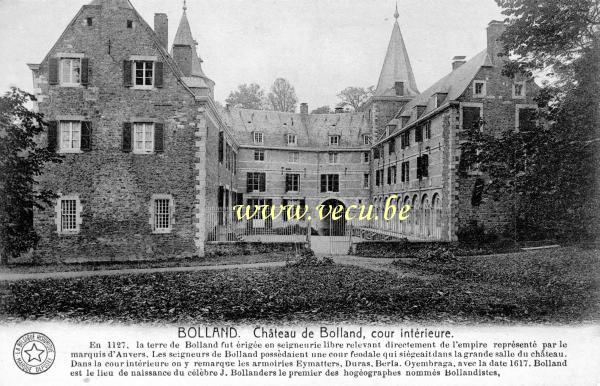 ancienne carte postale de Herve Bolland - Château de Bolland, cour intérieure.
