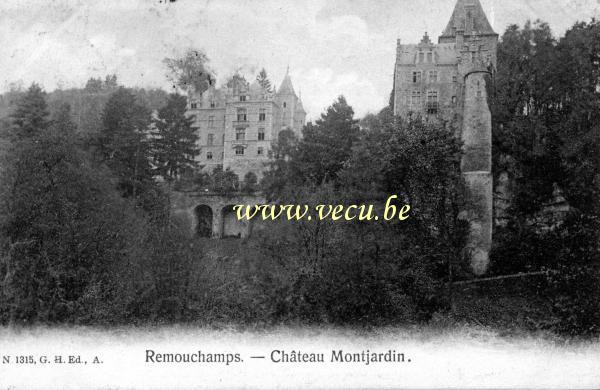 ancienne carte postale de Remouchamps Château Montjardin