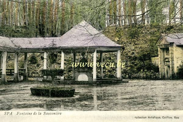 ancienne carte postale de Spa Fontaine de la Sauvenière