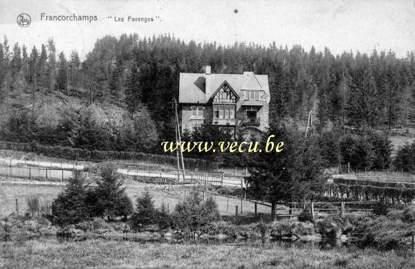 ancienne carte postale de Francorchamps Les Favenges