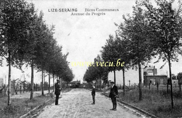ancienne carte postale de Seraing Lize Biens communaux Avenue du Progrès