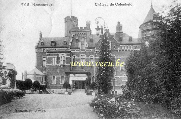 ancienne carte postale de Nessonvaux Château de Colonheid