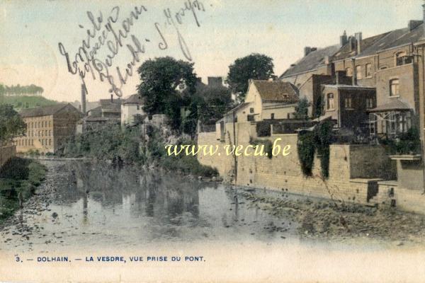 ancienne carte postale de Dolhain La Vesdre vue prise du pont