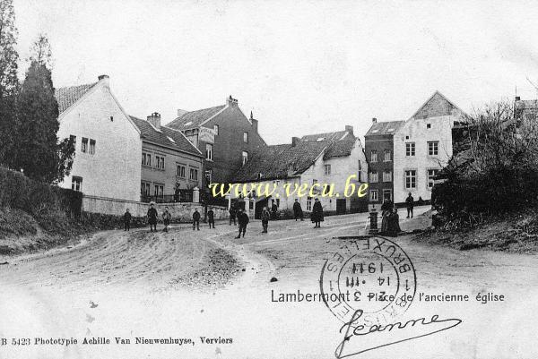 ancienne carte postale de Lambermont Place de l'ancienne église