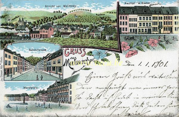 ancienne carte postale de Malmedy Gruss auss Malmedy