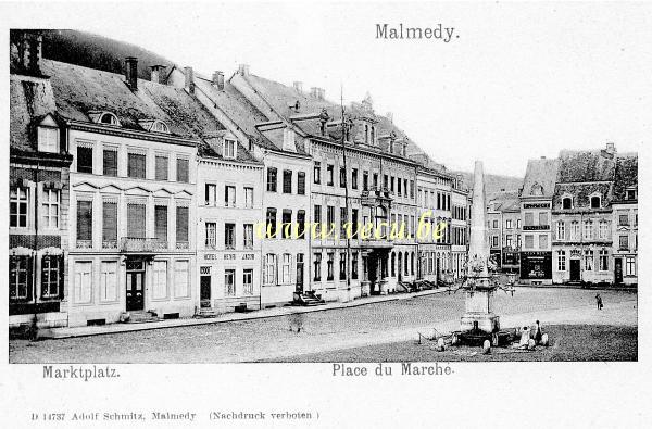 ancienne carte postale de Malmedy Place du Marché