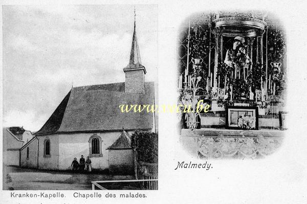 ancienne carte postale de Malmedy Kranken-Kapelle. Chapelle des malades