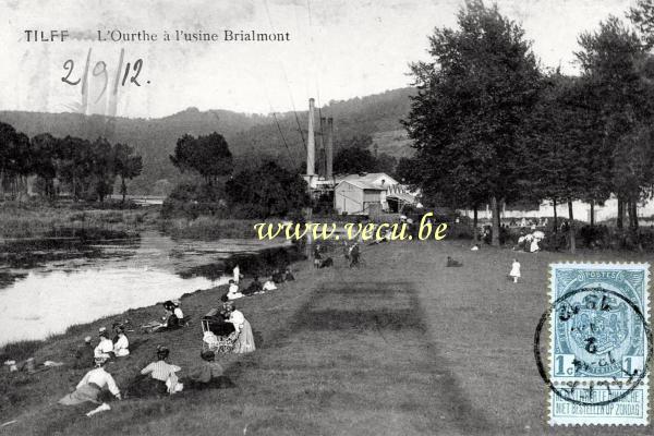 ancienne carte postale de Tilff L'Ourthe à l'usine Brialmont