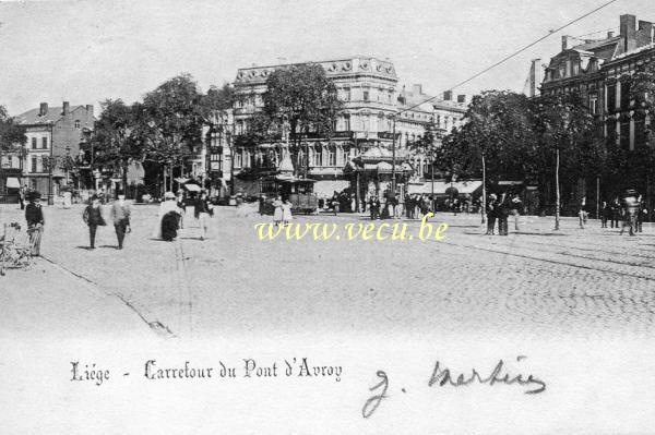 ancienne carte postale de Liège Carrefour du Pont d'Avroy