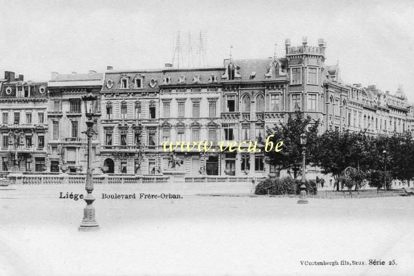 ancienne carte postale de Liège Boulevard Frère-Orban (et Terrasses)