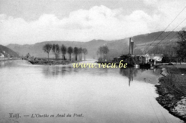 ancienne carte postale de Tilff L'Ourthe en aval du pont