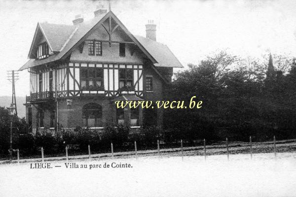 ancienne carte postale de Liège Villa au parc de Cointe