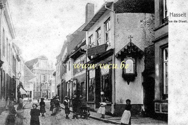 ancienne carte postale de Hasselt Rue de Diest