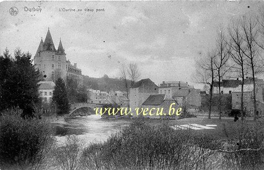 ancienne carte postale de Durbuy L'Ourthe au vieux pont
