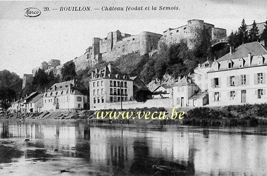 ancienne carte postale de Bouillon Château féodal et la Semois