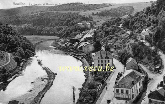 ancienne carte postale de Bouillon La Semois et routes de France.