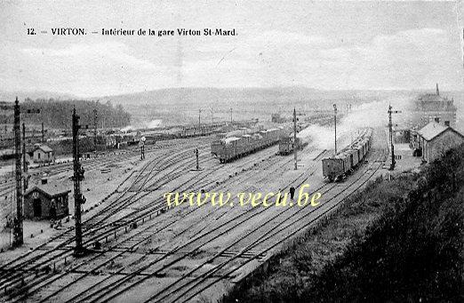 ancienne carte postale de Virton Intérieur de la gare Virton-St Mard