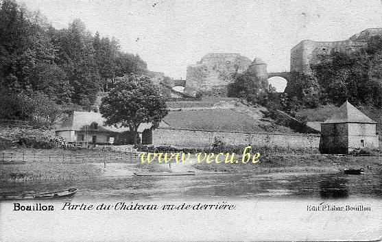 ancienne carte postale de Bouillon Partie du Château vu de derrière