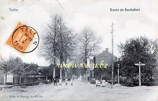 ancienne carte postale de Tellin Route de Rochefort
