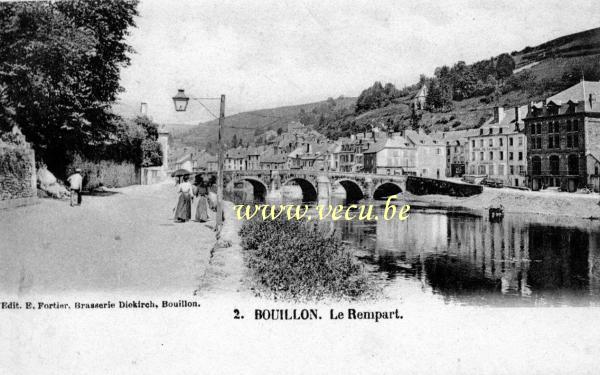 ancienne carte postale de Bouillon Le rempart