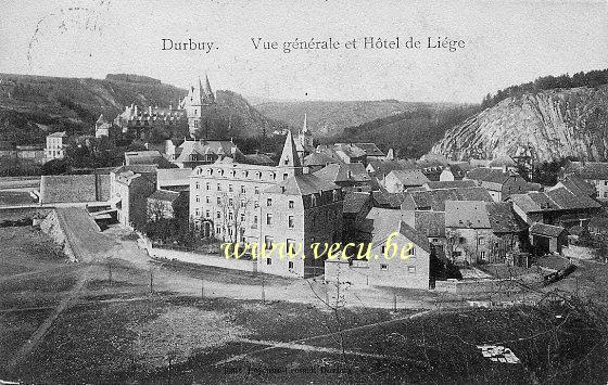 ancienne carte postale de Durbuy Vue générale et Hôtel de Liège