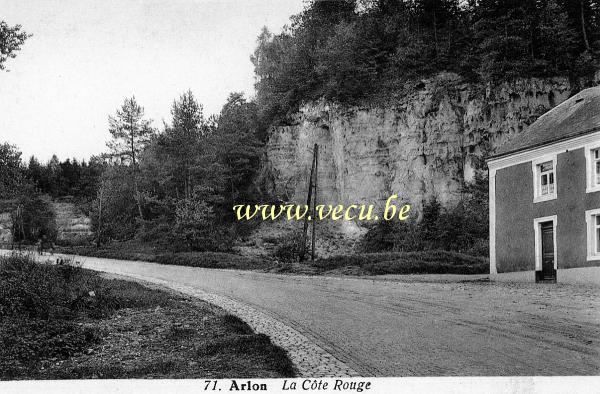 ancienne carte postale de Arlon La côte rouge