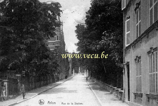 ancienne carte postale de Arlon Rue de la Station