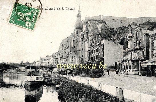 ancienne carte postale de Dinant Le Quai de Meuse
