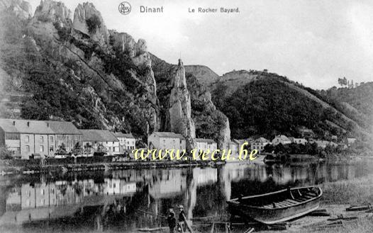 ancienne carte postale de Dinant Le rocher Bayard