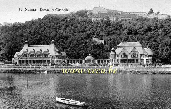 ancienne carte postale de Namur Kursaal et citadelle