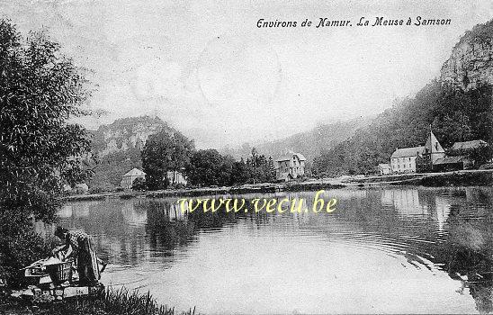 ancienne carte postale de Samson Environs de Namur, La Meuse à Samson
