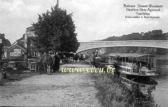 ancienne carte postale de Heer-Agimont Bateaux touristes Dinant-Waulsort-Heer Agimont
