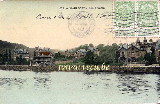 ancienne carte postale de Waulsort Les Chalets