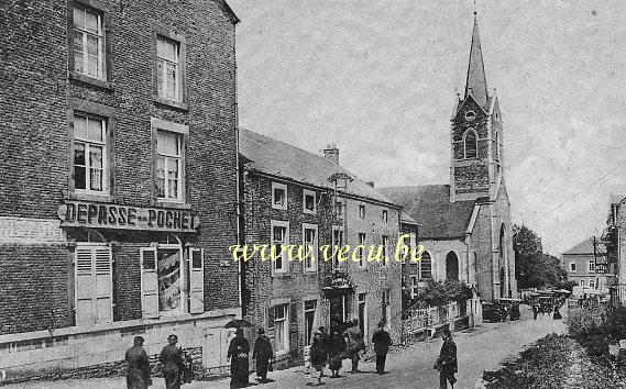 ancienne carte postale de Beauraing Rue de l'Eglise
