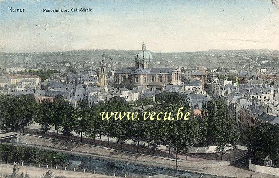 ancienne carte postale de Namur Panorama et Cathédrale