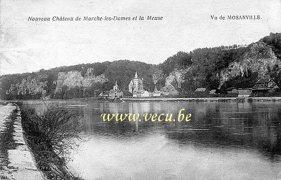 ancienne carte postale de Marche-les-Dames Nouveau Château de Marche-les-Dames vu de Mosanville