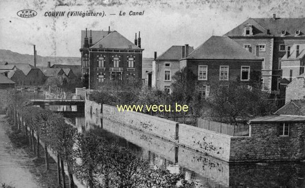 ancienne carte postale de Couvin Le Canal