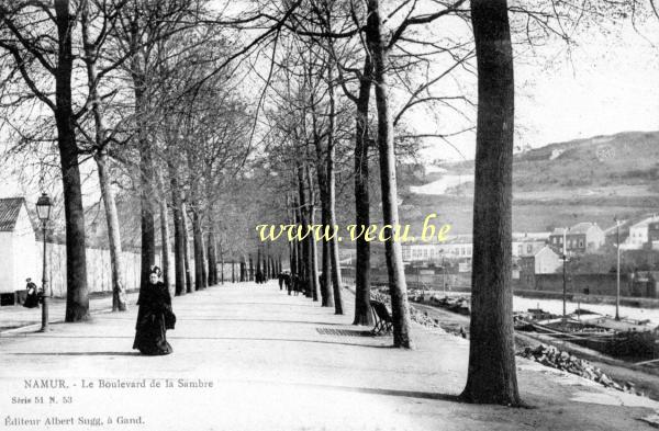 ancienne carte postale de Namur Le boulevard de la Sambre