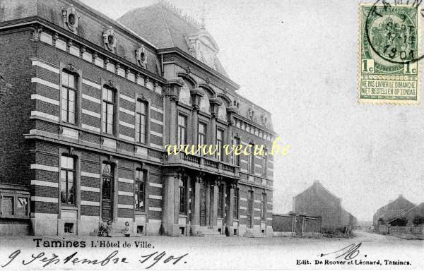 ancienne carte postale de Tamines L'Hôtel de ville