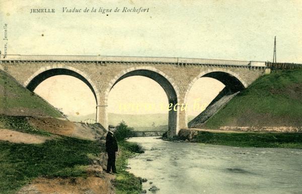 ancienne carte postale de Jemelle Viaduc de la ligne de Rochefort