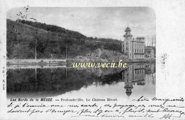 ancienne carte postale de Profondeville Le château Bivort